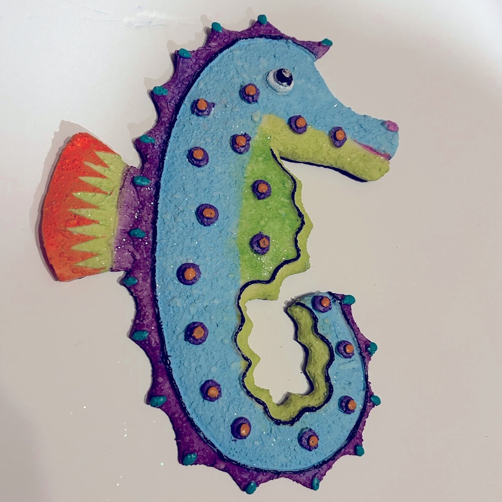 NEW 3D ART SEAHORSE TROPICAL / BEACH / OCEAN THEMED WALL HANGING